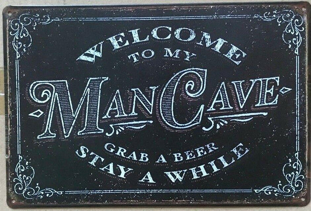 MANCAVE Rustic Look Vintage Tin Metal Sign Man Cave, Shed-Garage and Bar Sign