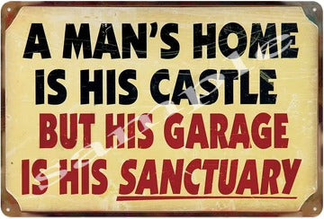 MAN'S HOME Retro/ Vintage Home Décor, Shed-Garage and Bar Tin Metal Sign