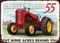 MASSEY-HARRIS 55 Retro Rustic Look Vintage Tin Metal Sign Man Cave, Shed-Garage, and Bar