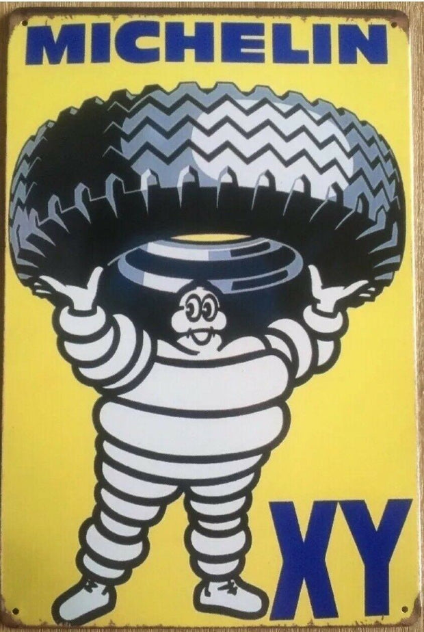 MICHELIN Tyres Rustic Vintage Look Metal Tin Sign Man Cave,Garage,Shed and Bar