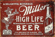 MILLERS BEER Rustic Garage Vintage Metal Tin Sign Man Cave, Shed and Bar