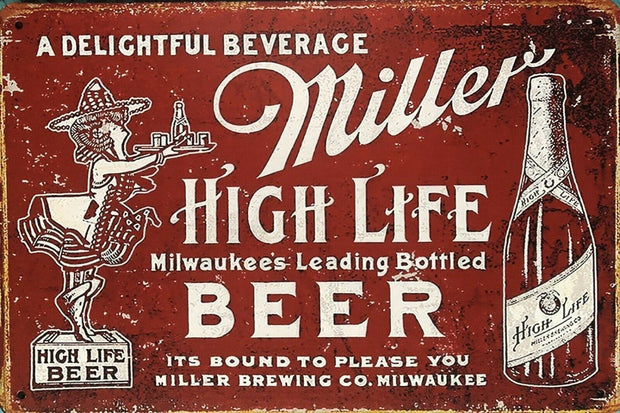 MILLERS BEER Rustic Garage Vintage Metal Tin Sign Man Cave, Shed and Bar