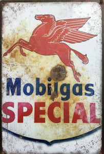 MOBILEGAS Garage Rustic Look Vintage Tin Signs Man Cave, Shed and Bar SIGN