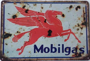 MOBILGAS Rustic Vintage Look Metal Tin Sign Man Cave,Garage,Shed and Bar