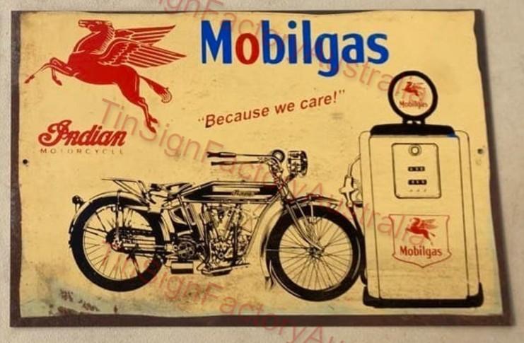 BECAUSE WE CARE- MOBILGAS 20x30 CM Sign | Screen Printed By AUSTRALIAN COMPANY