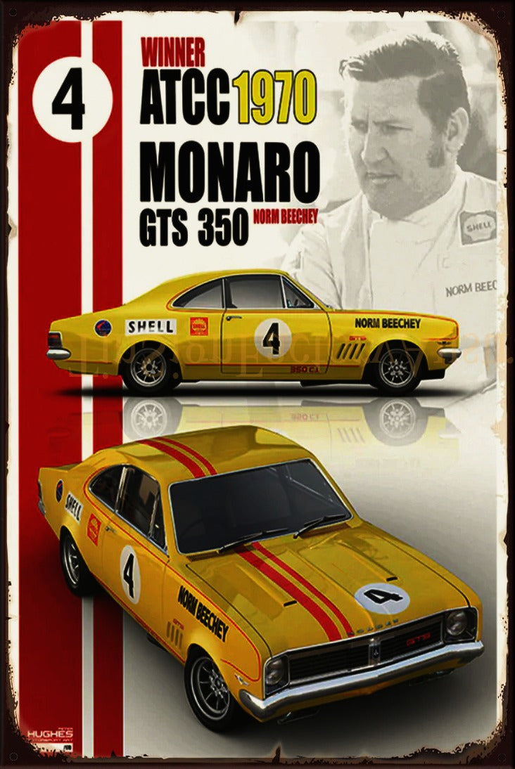 ATCC 1970 MONARO GTS 350 Vintage Retro Rustic Shed Garage Man Cave Metal Sign