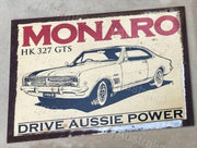 MONARO HK 327 GTS 20x30 CM Sign | Screen Printed By AUSTRALIAN COMPANY