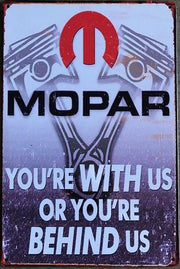 MOPAR Garage Rustic Vintage Metal Tin Signs Man Cave, Shed and Bar Sign