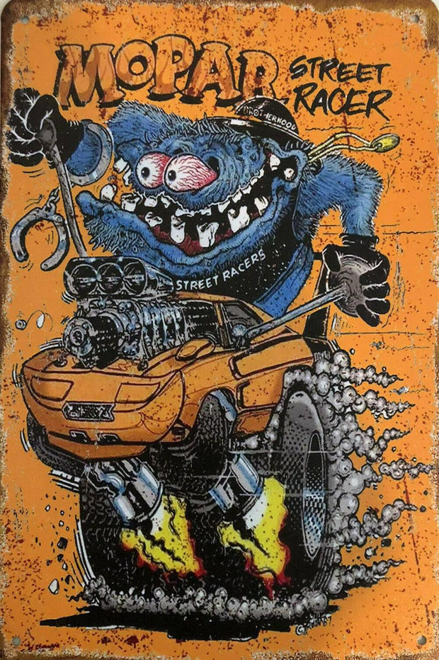 MOPAR Hot Rods Rustic Look Vintage Metal Tin Signs Man Cave, Shed and Bar Sign