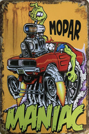 MOPAR Hot Rods Rustic Look Vintage Metal Tin Signs Man Cave, Shed and Bar Sign