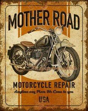 MOTHER ROAD MOTOR REPAIR Rustic Look Vintage Tin Metal Sign Man Cave, Shed-Garage, and Bar