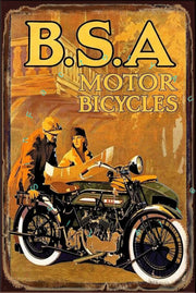 MOTOR BICYCLES Rustic Look Vintage Shed-Garage and Bar Man Cave Tin Metal Sign