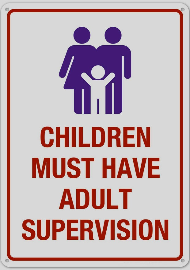 MUST HAVE ADULT SUPERVISION Retro/ Vintage Tin Metal Sign Man Cave, Wall Home Decor, Shed-Garage, and Bar