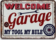 MY GARAGE TOOLS RULE Retro/ Vintage Tin Metal Sign Man Cave, Wall Home Decor, Shed-Garage, and Bar