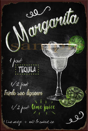 MARGARITA Retro/ Vintage Wall Art Home Décor, Shed-Garage and Bar Tin Metal Sign