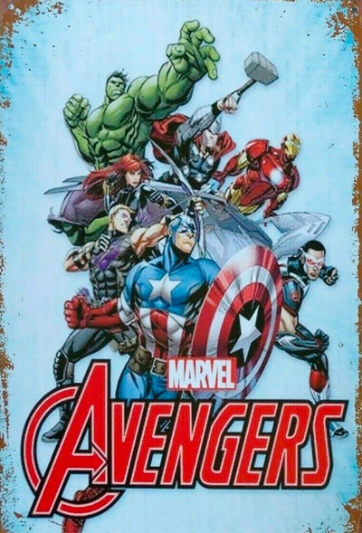 Marvel Avengers tin metal sign MAN CAVE brand new