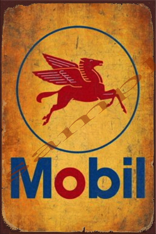 MOBIL OIL LOGO Retro/ Vintage Wall Home Décor, Shed-Garage and Bar Tin Metal Sign