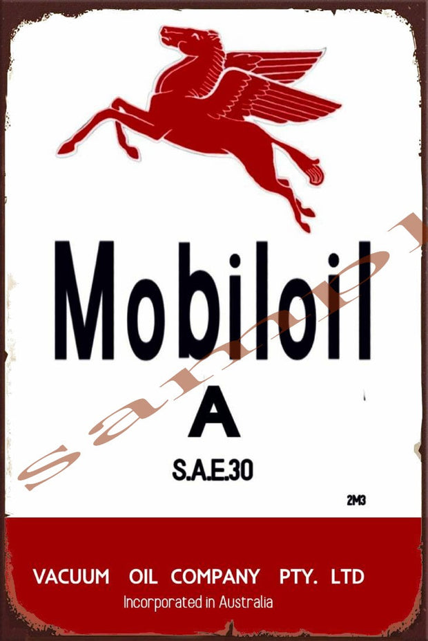 MOBIL OIL SAE Retro/ Vintage Wall Home Décor, Shed-Garage and Bar Tin Metal Sign
