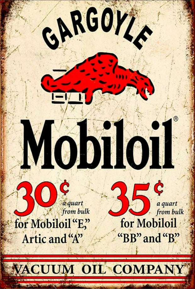 Mobil oil gargoyle brand new. tin metal sign MAN CAVE