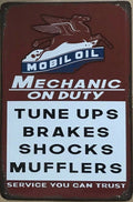 Mobiloil Garage Rustic Vintage Look Metal Tin Sign Man Cave, Shed and Bar - Tin Sign Factory Australia