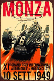 MONZA GRAND PIX Retro/ Vintage Tin Metal Sign Man Cave, Wall Home Décor, Shed-Garage, and Bar