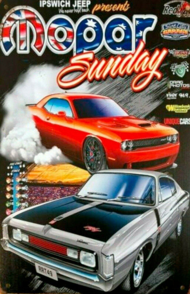 Mopar Sunday Cars tin metal sign MAN CAVE brand new