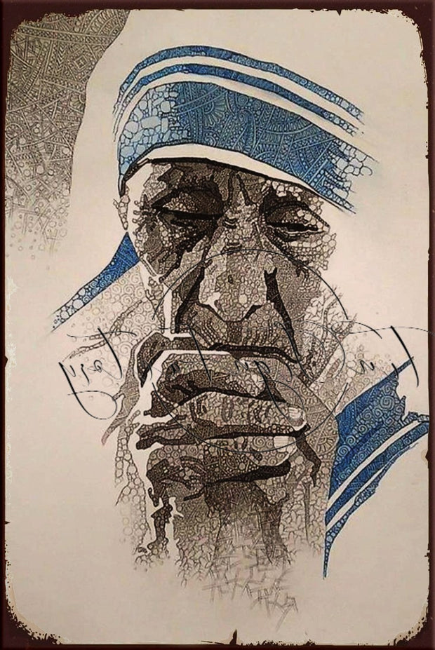 MOTHER TERESA Retro/ Vintage Tin Metal Sign Man Cave, Wall Home Décor, Shed-Garage, and Bar
