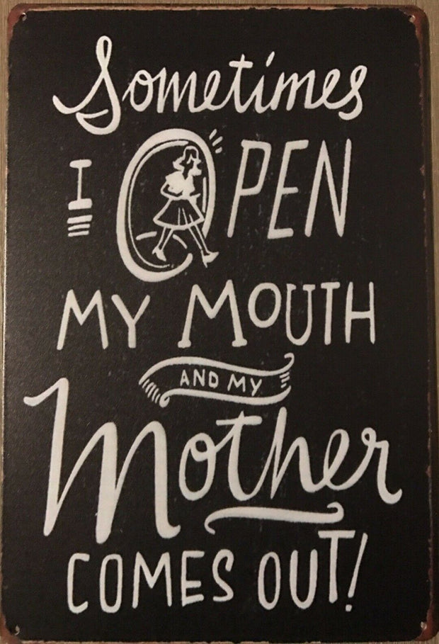 Mother Family Vintage Rustic Garage Metal Tin Sign Man Cave, Shed Bar and Home