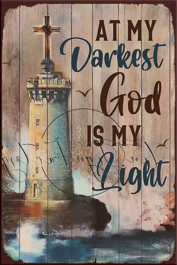 MY LIGHT Retro/ Vintage Tin Metal Sign Man Cave, Wall Home Décor, Shed-Garage, and Bar