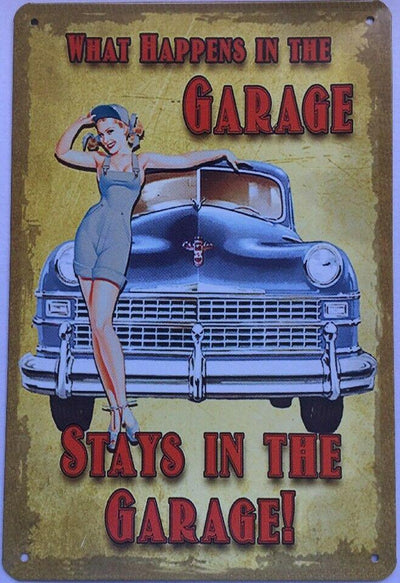 My Garage Rustic Retro Vintage Metal Tin Signs Man Cave, Shed, Bar and Home decor