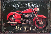 My Garage Rustic Retro Vintage Metal Tin Sign Man Cave, Shed and Bar Sign