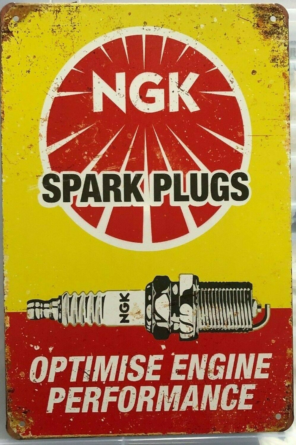 NGK Rustic Look Vintage Tin Metal Sign Man Cave, Shed-Garage and Bar Sign - Tin Sign Factory Australia