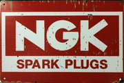 NGK SPARK PLUG Rustic Look Vintage Tin Metal Sign Man Cave, Shed-Garage and Bar