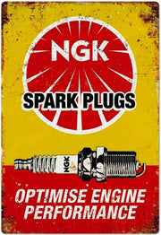NGK SPARK PLUGS Retro/ Vintage Tin Metal Sign Man Cave, Wall Home Decor, Shed-Garage, and Bar