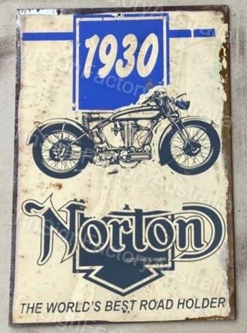 NORTON- 1930 BEST ROAD HOLDER 20x30 CM Sign | Screen Printed By AUSTRALIAN COMPANY