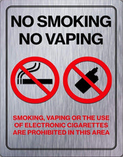 NO SMOKING, NO VAPING Retro/ Vintage Tin Metal Sign Man Cave, Wall Home Decor, Shed-Garage, and Bar