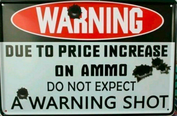 New Rustic A Warning Shot tin metal sign MAN CAVE