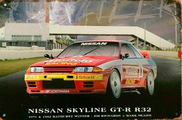 Nissan logo Skyline GT-R tin metal sign MAN CAVE brand new