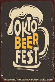 OKTOBERFEST Retro/ Vintage Tin Metal Sign Man Cave, Wall Home Décor, Shed-Garage, and Bar