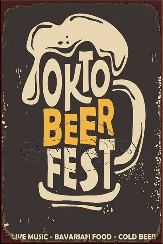 OKTOBERFEST Retro/ Vintage Tin Metal Sign Man Cave, Wall Home Décor, Shed-Garage, and Bar