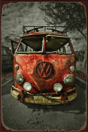 OLD VW VAN Vintage Retro Rustic Café Bar Plaques Man Cave Metal Sign