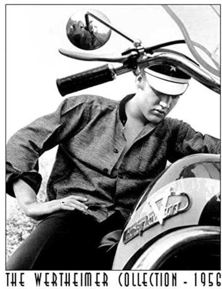 ELVIS PRESLEY ON BIKE (The Wertheimer Collection 1956) Metal Tin Signs - Tin Sign Factory Australia