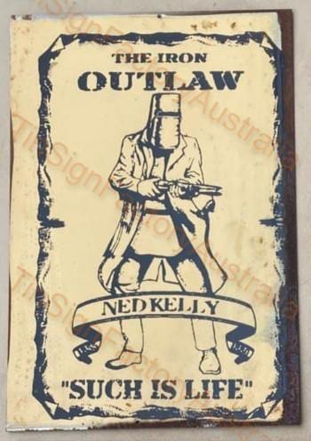 THE IRON OUTLAW 20x30 CM Sign | Screen Printed By AUSTRALIAN COMPANY