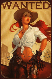 OCCIDENTAL COWGIRL Retro/ Vintage Tin Metal Sign Man Cave, Wall Home Décor, Shed-Garage, and Bar