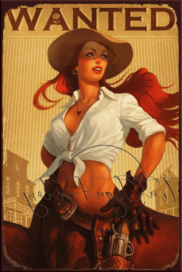 OCCIDENTAL COWGIRL Retro/ Vintage Tin Metal Sign Man Cave, Wall Home Décor, Shed-Garage, and Bar