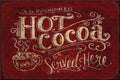 OLD HOT COCOA Holiday Seasonal Home Resto Wall Café Bar Décor Tin Metal Sign