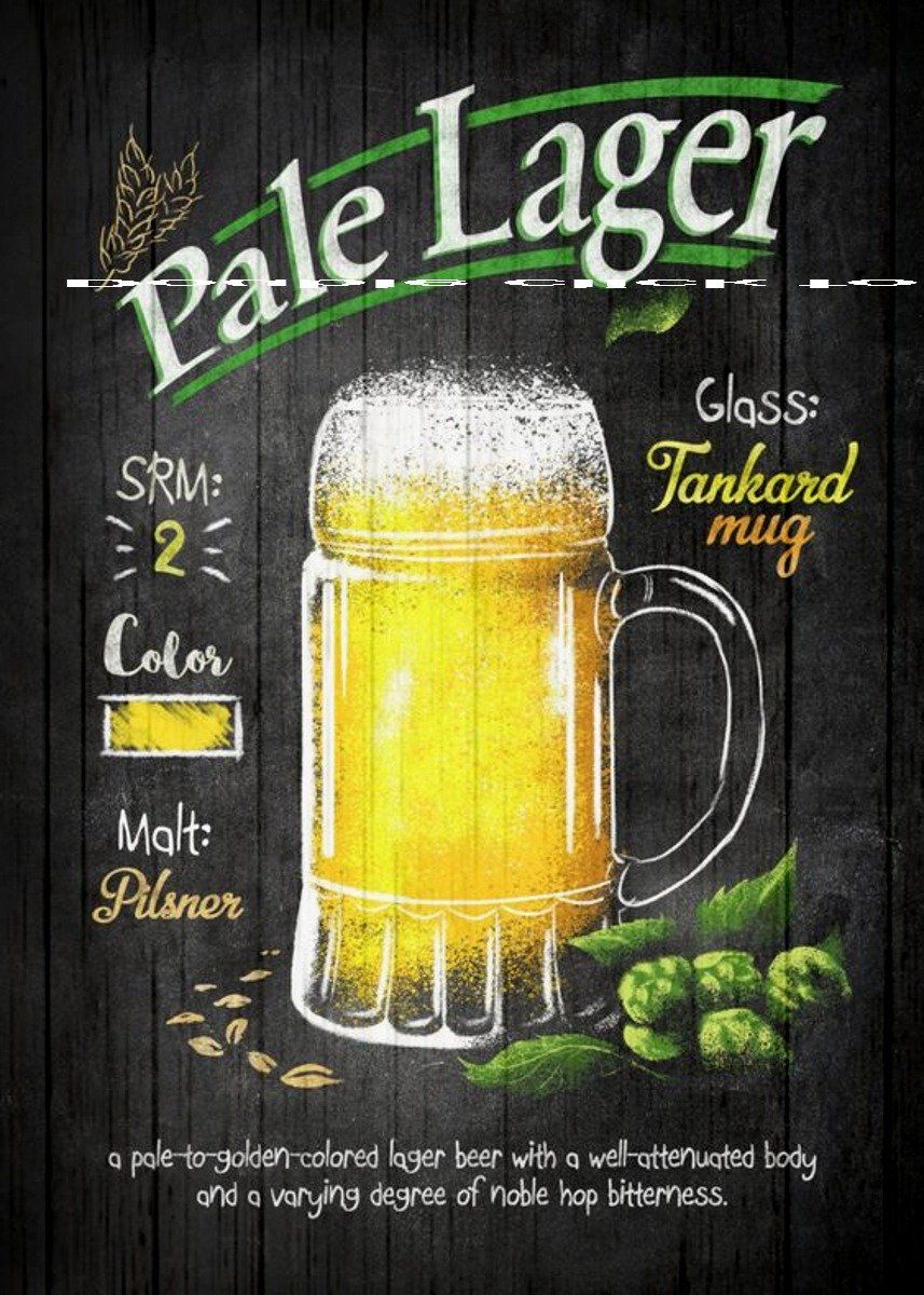 TANKARD MUG-PALE LAGER Tin Metal Sign Man Cave, Shed-Garage & Bar Sign