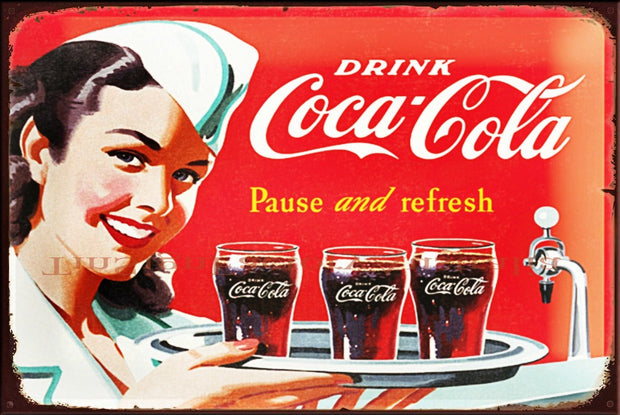 PAUSE AND REFRESH Vintage Retro Rustic Shed Garage Man Cave Metal Sign