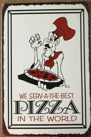 PIZZA Retro Vintage Metal Tin Sign Rustic Look .. MAN CAVE.. AU