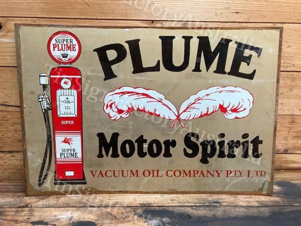 SUPER PLUME MOTOR SPIRIT 60x40 CM Sign | Screen Printed By AUSTRALIAN COMPANY